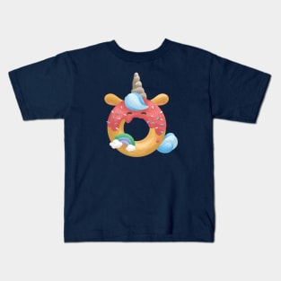 Donut with Unicorn Shape Kids T-Shirt